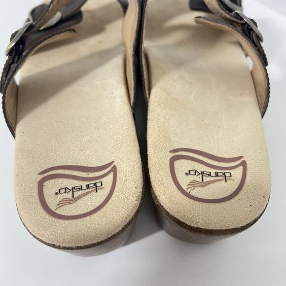 Dansko Sophie Brown Leather Slide Sandals Size 9 US / 40 EU Excellent - Picture 6 of 10